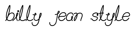 billy jean style font